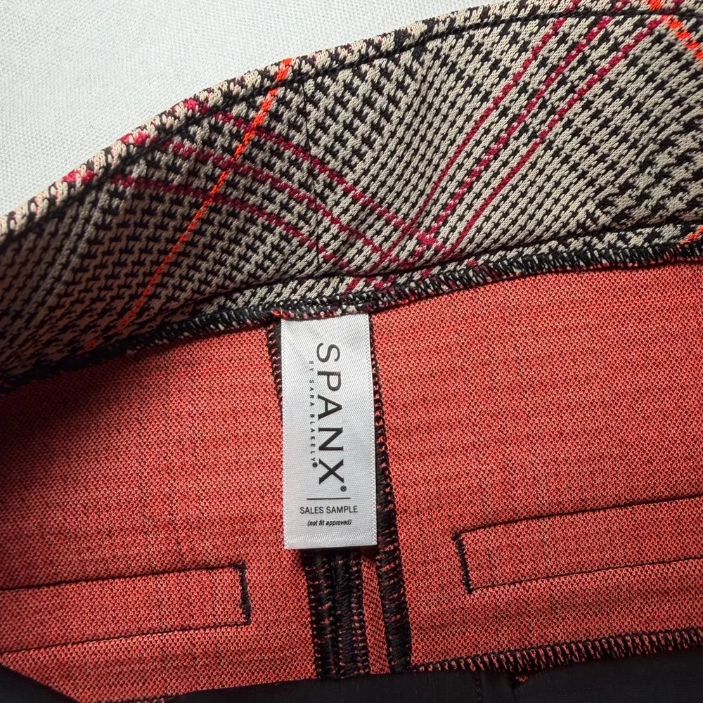 SPANX Red and‎ Black Plaid Trousers